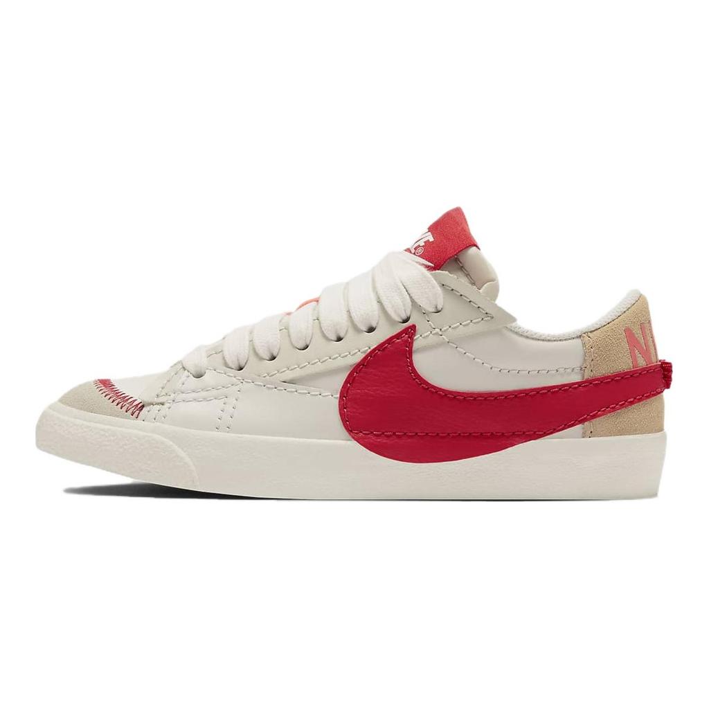 Nike Blazer Противоскользящие Износостойкие Низкие Кеды для Скейтборда Женские Бело-Красные Кроссовки Обувь для Скейтборда DQ1470-005