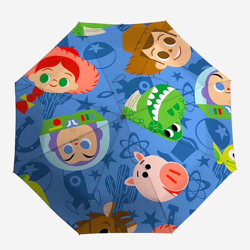 Toy Story Themed Automatic Opening and Closing Umbrella, Brightly Colored 8-rib Portable Umbrella, Suitable for Men and Women, A Perfect Gift for Chri