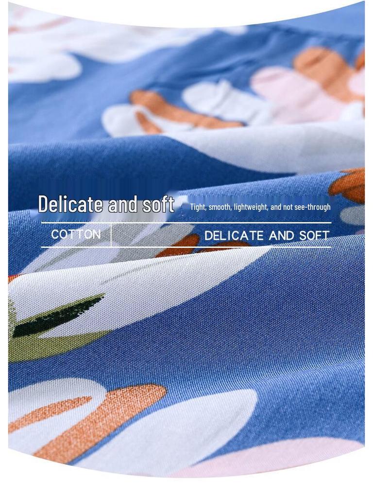 Женский летний хлопковый пижамный комплект больших размеров для женщин среднего и пожилого возраста - Домашняя одежда с короткими рукавами, подходящая для ношения на улице