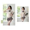 [Yomuasf] sexy lingerie pleated skirt sailor suit JK skirt cosplay See-through ribbon plaid pattern skirt short sleeve sexy underwear cute Popularity