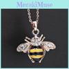 Потрясающее ожерелье в европейском и американском стиле с пчелой, сверкающими стразами и регулируемой длиной цепочки