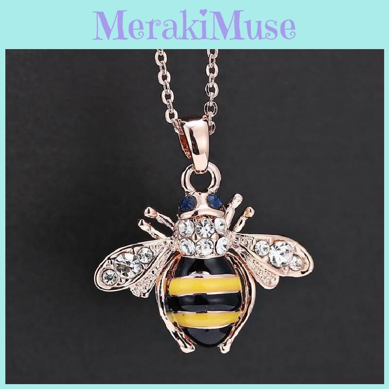 Потрясающее ожерелье в европейском и американском стиле с пчелой, сверкающими стразами и регулируемой длиной цепочки