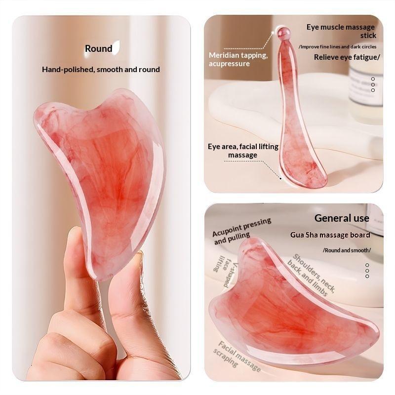 2 шт. SPA Gua Sha Массажная доска Смола Скребок для лица, глаз, шеи, спины, тела, ног Уход за кожей