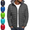 Мужская стеганая куртка, высококачественная однотонная пуховая куртка с капюшоном, толстая свободная мужская стеганая куртка