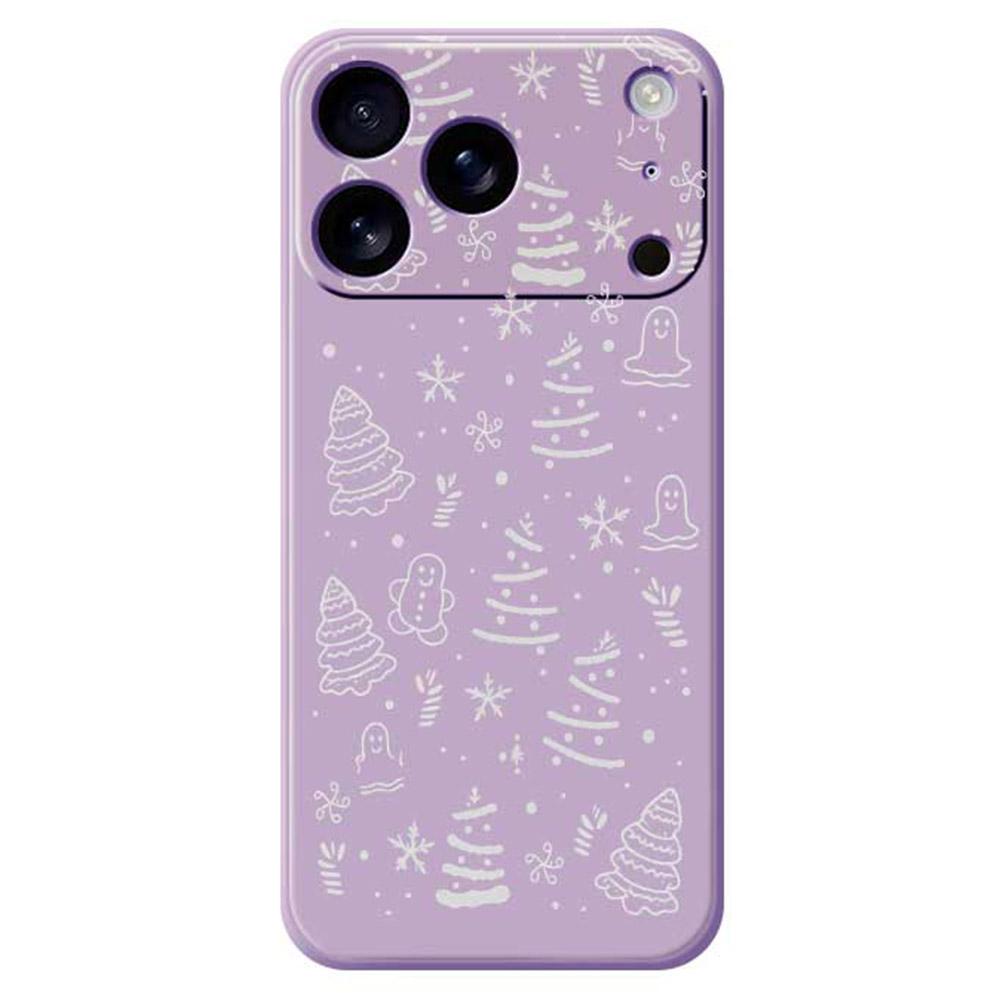 For iPhone 17 Pro Max Case Snowflake Gingerbread Pattern Printing Straight Edge TPU Phone Back Cover
