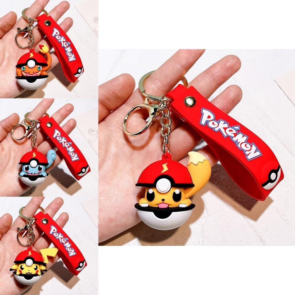 Charming 2024 Pikachu Pok Ball Keychain Adorable Silicone Key Accessory