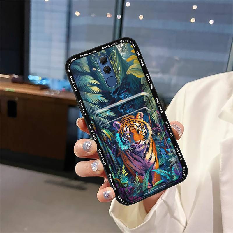 Cartoon Soft Case Phone Case For Huawei Mate 20 Lite Back Cover Protective Card Slot Silicone Shockproof Anti-dust TPU