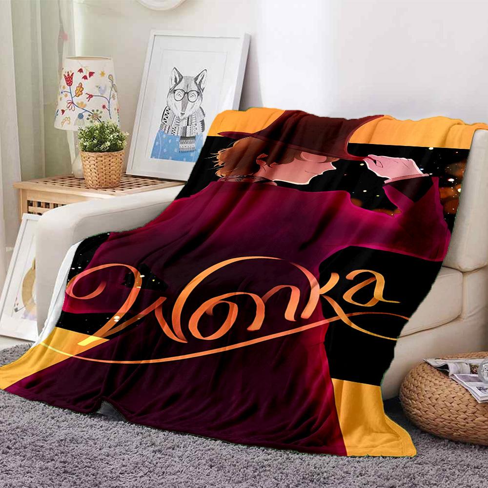 1 шт. Шоколадная фабрика, Фланелевое одеяло Wonka, Мягкое, Теплое и Уютное для Дивана, Кровати, Офиса и Путешествий, Универсальное, Всесезонный Подарок, Рождественский подарок