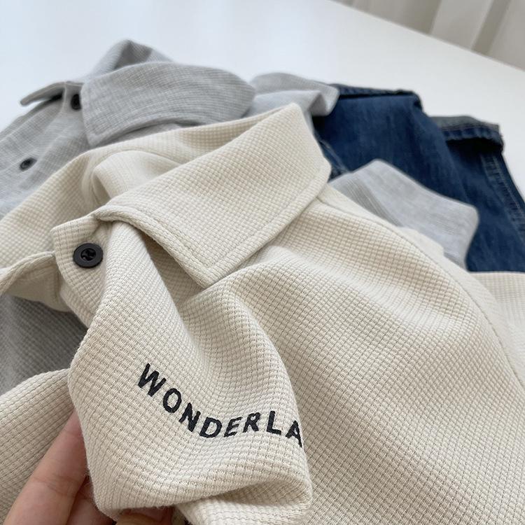 Ретро Свободный Крой Толстовка Поло с Длинным Рукавом - Стиль Французского Инфлюенсера