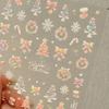 Розовый Рождественский Свет Ракушки Наклейка для Нейл-арта Рельефная Трехмерная Рождественская Елка Нейл-арт Фея Ногти Свет Роскошь Высокий класс Белый