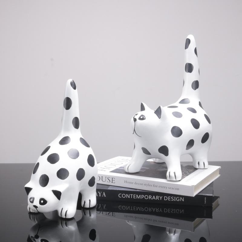 Северные креативные животные в горошек, коты, мультяшные украшения для дома, гостиной, детской комнаты, спальни, кабинета, аксессуаров