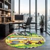 Car Printed Round Rug Carpet Chair Rug Area Rug Entryway Doormats,for Office Chair Living Room Bedroom Kitchen Room.