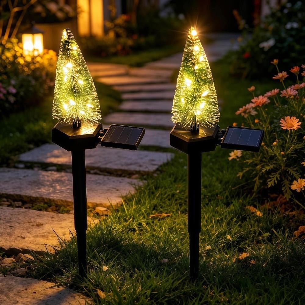 Waterproof Solar Christmas Tree Lights Simulated Landscape Lawn Lamp Yard