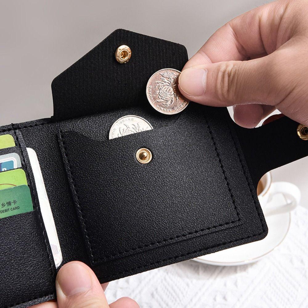 Multifunctional Mini Wallet PU Leather Coin Purse Portable Card Holder Clip Women