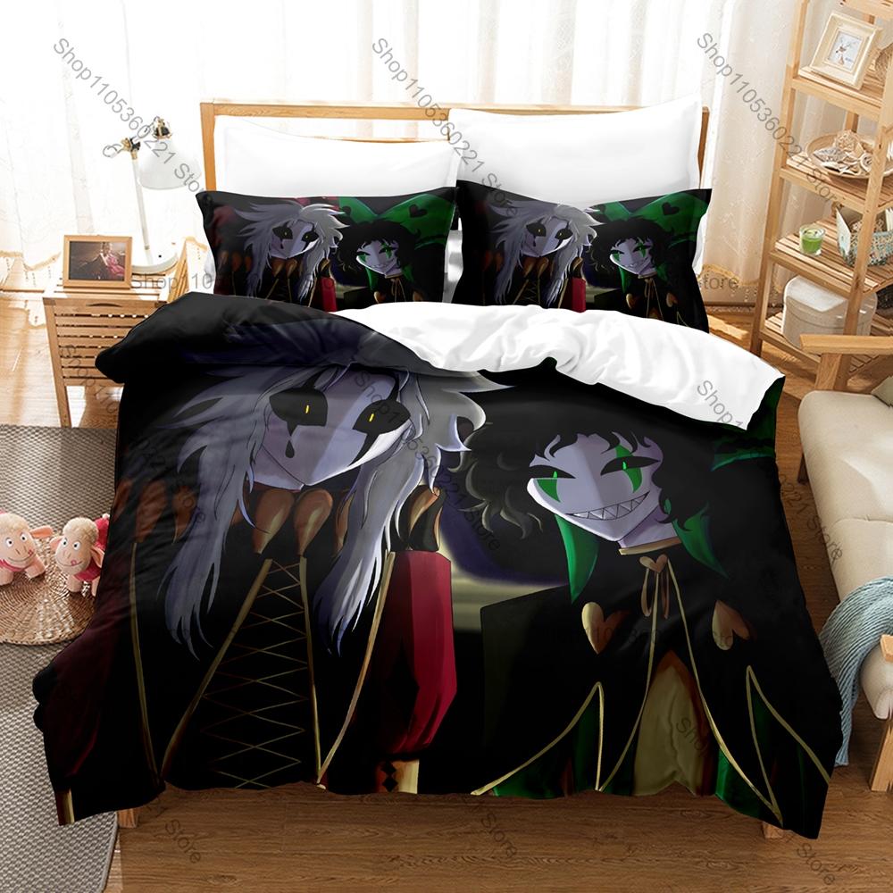 Spooky The Freak Circus Printed Bedding Kit 3PCS Duvet Cover & 2 Pillow Covers Breathable Soft Bed Linens Room Ornament