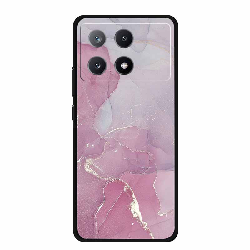 Чехол с мраморным узором для Poco X6 Pro Прозрачный бортик Funda для Xiaomi Poco X 6 Pro Мягкий прозрачный Coque Цветная задняя панель