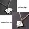 Inlaid Rhinestone Jewelry Men Women Friendship Necklace Sun Moon Cloud Star Best Friend BFF Pendant