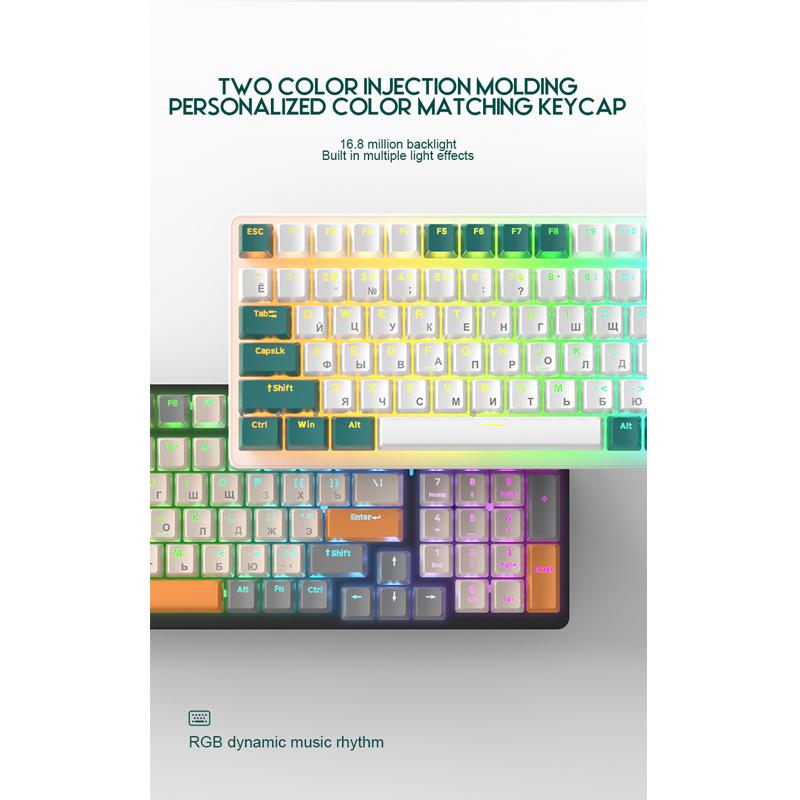 Механическая клавиатура K3, 100 клавиш, игровые клавиатуры для геймеров, игровые клавиатуры с RGB-подсветкой, проводные клавиатуры USB Type-C для настольных ПК