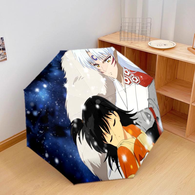 Inuyasha Vs Sesshomaru Automatic Umbrella - Suitable Travel Outdoor Portable Umbrella Birthday Gift Daily Essentials