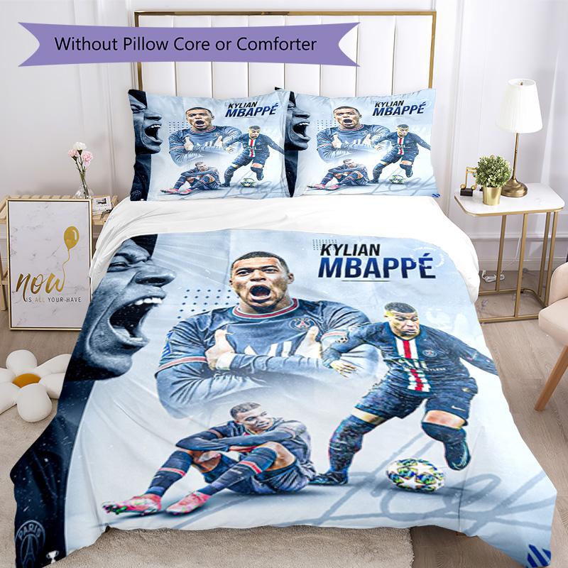 Star Player Kylian Mbappé Bedding Set Perfect for Dormitory Machine Washable Christmas Gift