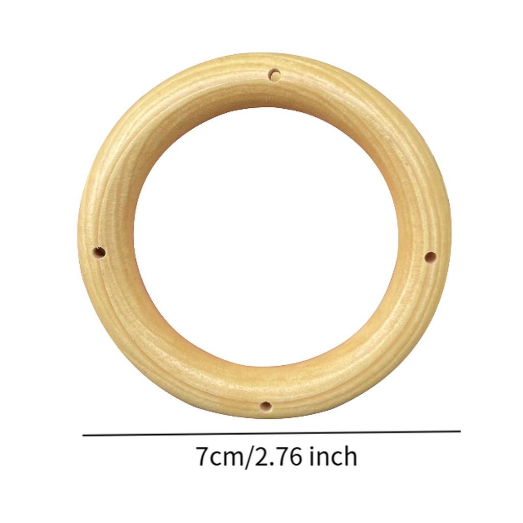 10 Wooden Rings Circles Wind Chime DIY Craft Unfinished Pendants Jewelry