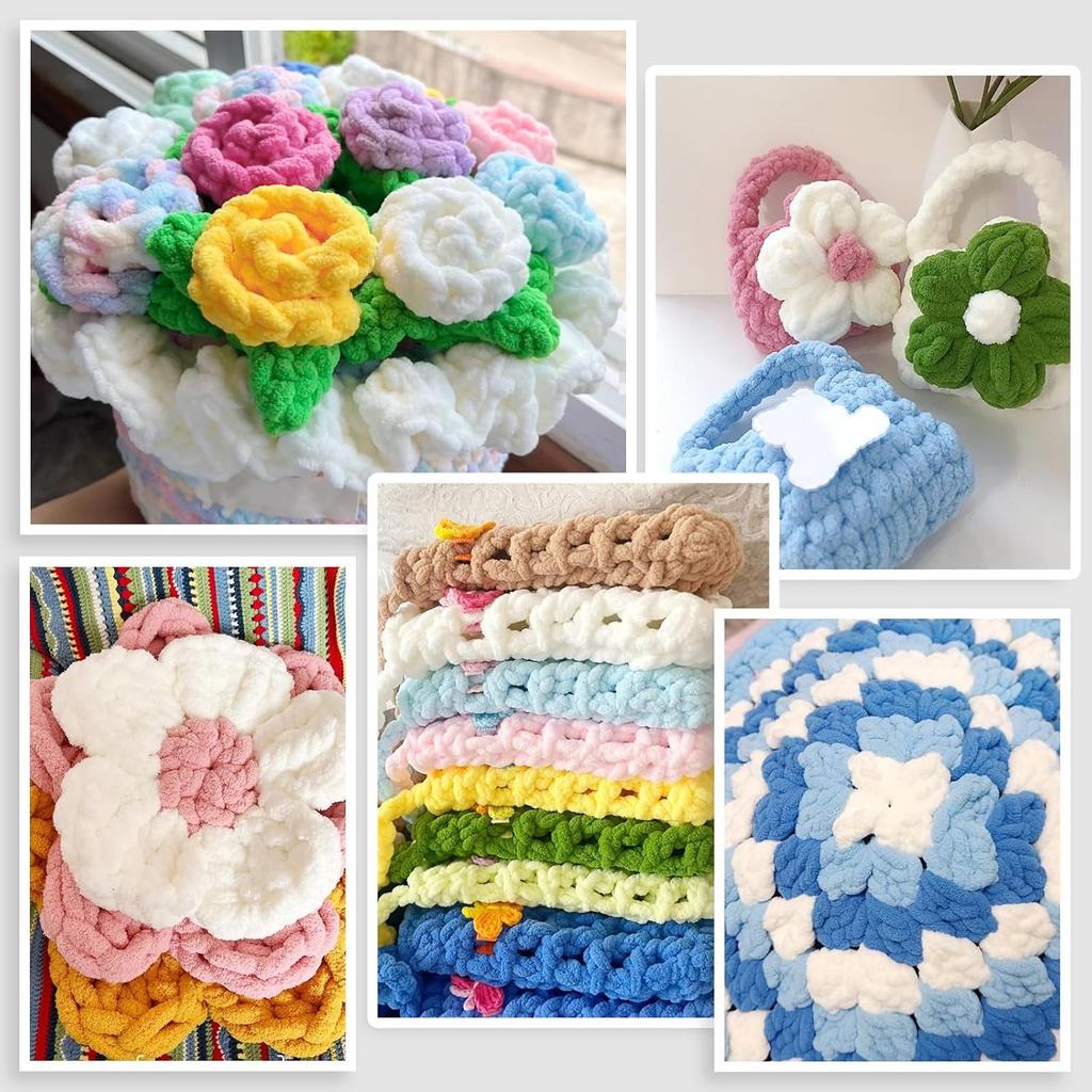 Объемная шенилловая пряжа, толщина 7, плюшевая, очень большая, акриловая, толстая, объемная пряжа для шапки, вязания крючком, для кровати, для ручного вязания, для пледа