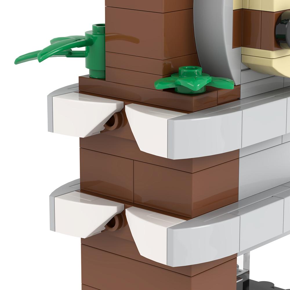 MOOXI Серия Животные 144 шт. MOC Кирпичики модель ленивца BrickHeadsed Сделай сам Строительные блоки Детские игрушки для детей Подарки на день рождения MOC7232