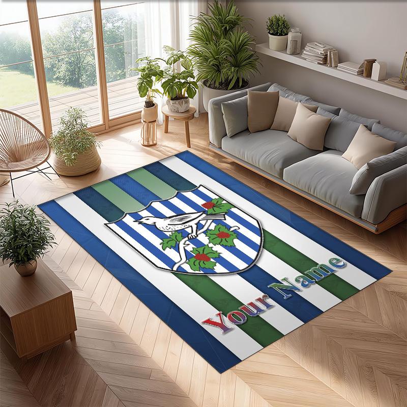 West Bromwich Albion FC Printed Crystal Velvet Rug Non‑Slip Crystal Velvet Carpet For Sofa Bedroom Indoor Home Decoration