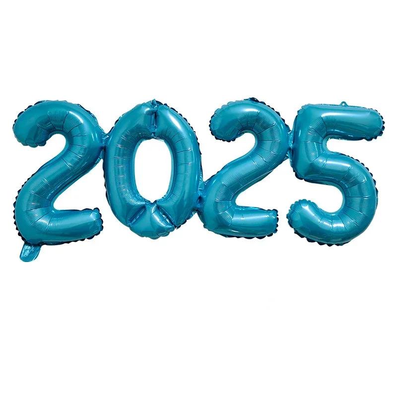 2025 Фольгированные шары с короной и цифрами С Новым годом Украшение для вечеринки Фотобудка Реквизит Товары Рождественский домашний декор Навидад 2024