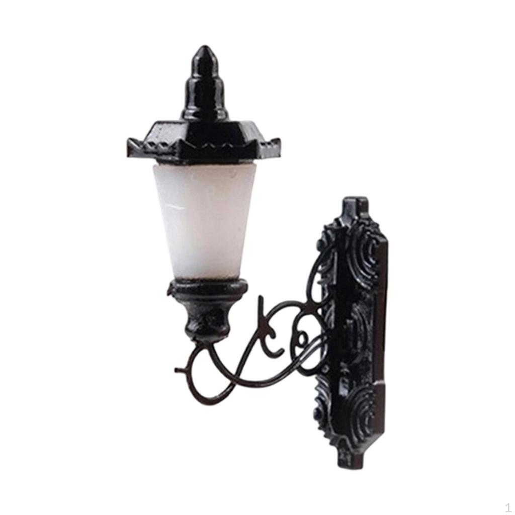 Миниатюрный настенный светильник Декорация DIY проекты Винтажная садовая модель Светящийся для 1/64 Здания