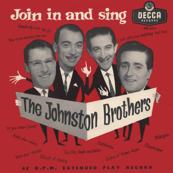 7-дюймовая пластинка JOHNSTON BROTHERS Join In And Sing DFE6311 Decca 1955 UK Джаз Б/у