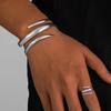 Smooth Bracelet and Ring Set Exaggerated Open Bangle Jewelry  for Party, Daily Wear