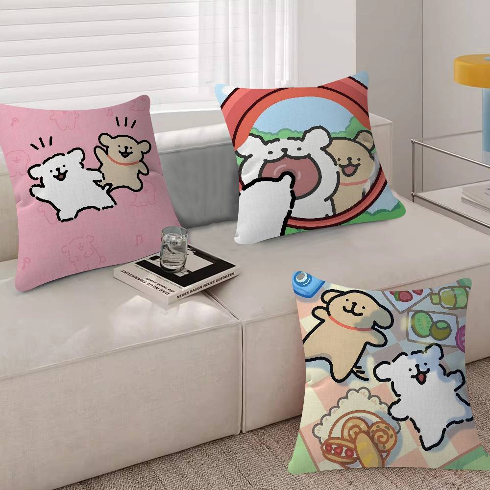 Line P-Puppys Cute Dog Cushion Cover 30X50 Polyester Sofa Cushions Decorative Throw Pillows Home Decoration Pillowcover