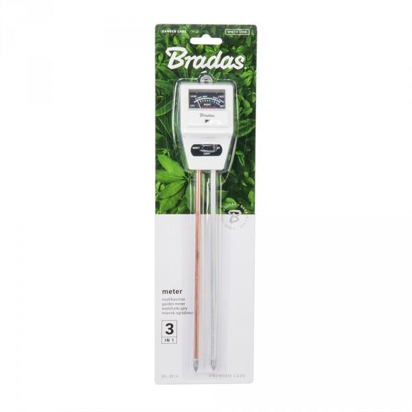 3-Function Garden Meter Square White Line Soil Moisture Tester