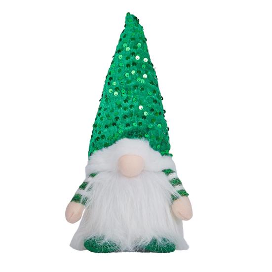 Light-Up Christmas Gnome Decoration Handmade Sequin Hat Faceless Dwarf Doll with Light Glowing Plush