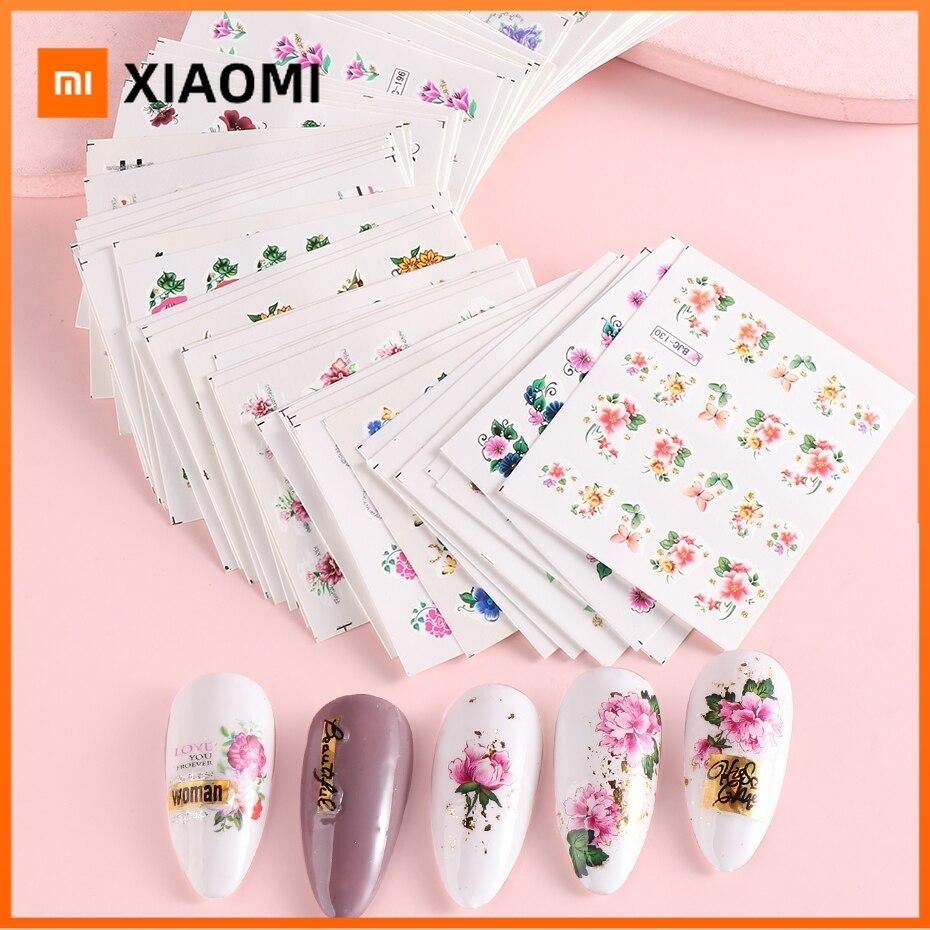 Xiaomi 55pcs Flowers Lace Water Nail Stickers Set Glitter Charms Floral Nail Art Transfer Decals Slider Tattoo for Manicure Decorations