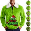 Men's Christmas Print Stand Collar Fleece Sweatshirt