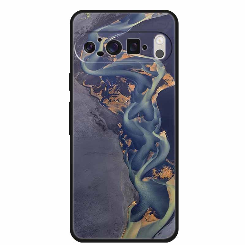 Чехол для мобильного телефона Google Pixel 9 Pro XL Роскошный защитный чехол из мягкого силикона для Google Pixel 9Pro XL Мраморный Мягкий черный Funda