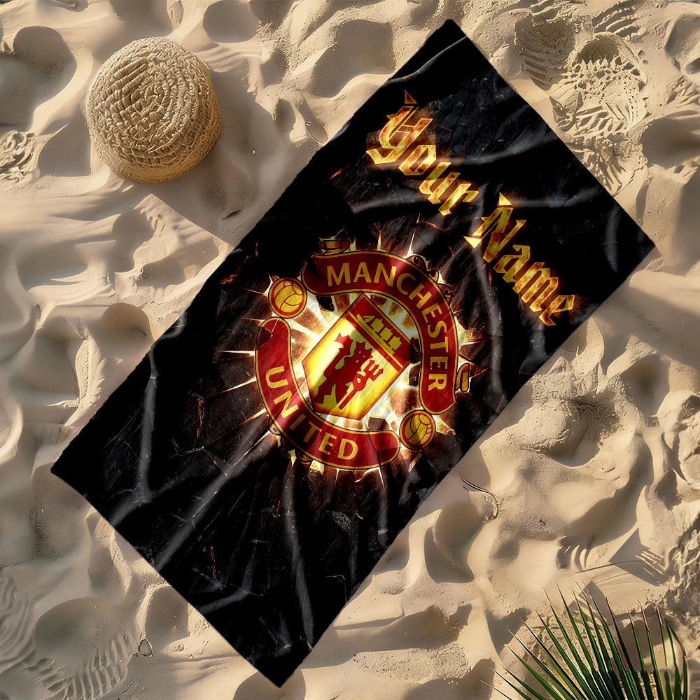 Manchester Customize Your Name Beach Towel Soft Durable Quick-Dry Ideal for Travel Outdoor Swim Pool Yoga Surf Camping Hiking Gym Gift Holiday