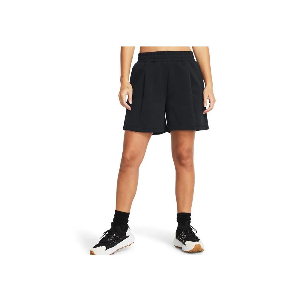 Under Armour Тренировочные шорты Unstoppable Solid Fleece со складками, женские, черные 1382764-001