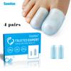 4 Pairs of Transparent Blue One End Through Corns Cover Multi Size Number Toe Cover Toe Correction Toe Protector Foot Care