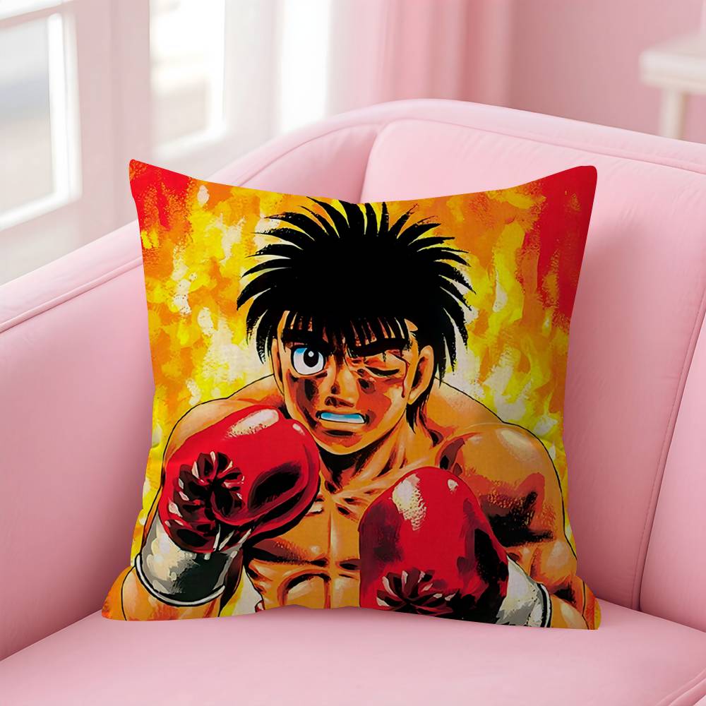 Cool HHajime No Ippo Comics Pillow Covers Cartoon Sofa Decorative Home Doublesided Printing Short Plush Cute Cushion Cover