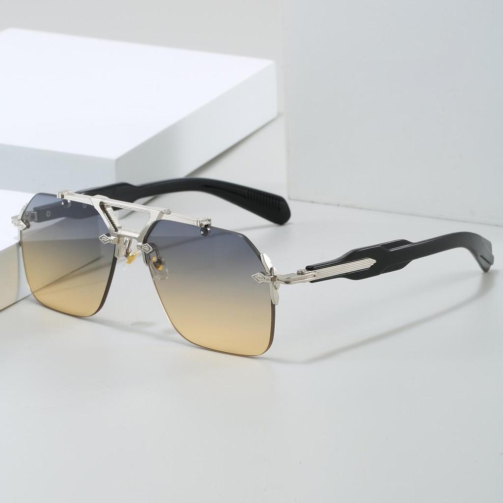 Солнцезащитные очки-авиаторы без оправы - Двойная перекладина, Металлическая оправа с защитой от УФ-излучения