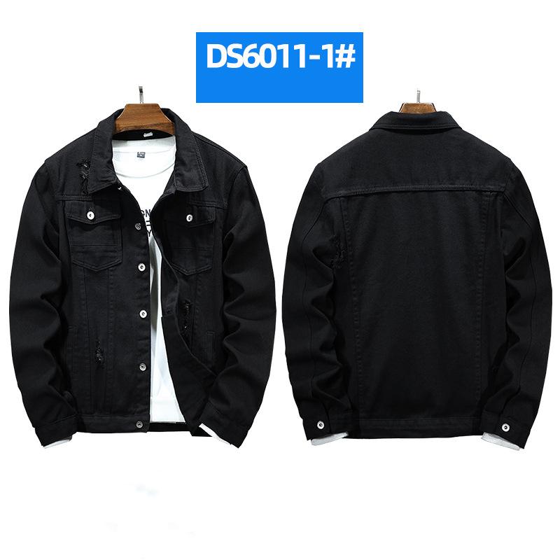 Men's Ripped Jacket Windproof Jacket Washed Denim Jacket Plus Size Denim Jacket