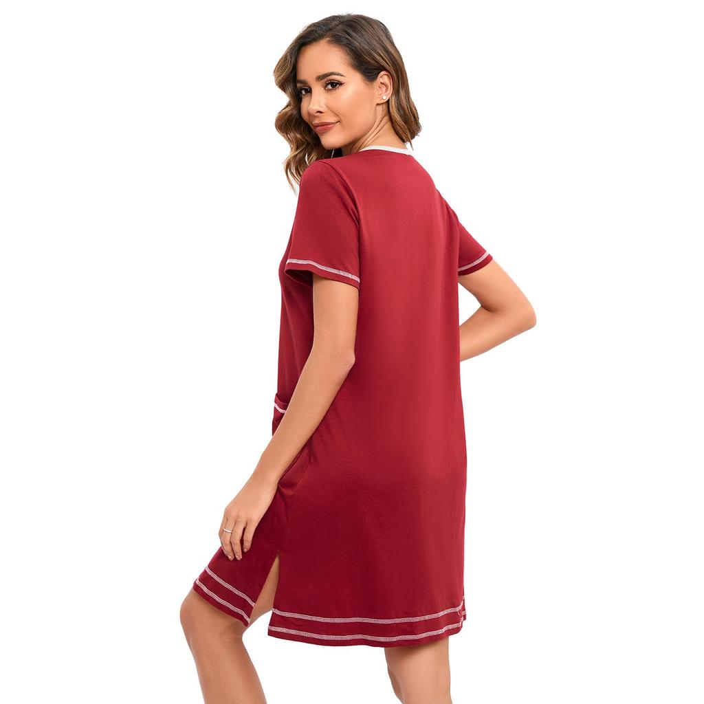 Женские пижамы для сна с короткими рукавами на молнии для беременных и кормящих мам, свободная ночная рубашка для кормления грудью и послеродового периода