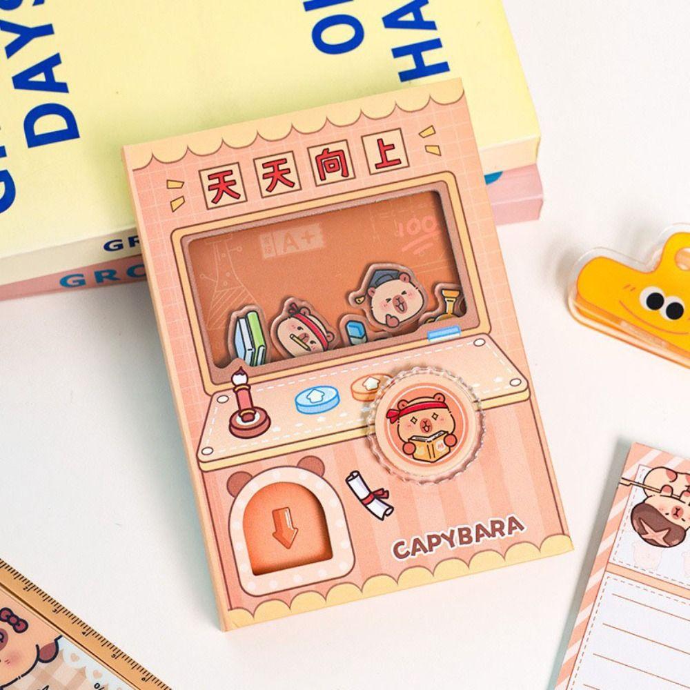 Gashapon Mahines Small Notepad Shaking Square Writing Pad Portable Capybara Notebook  Student