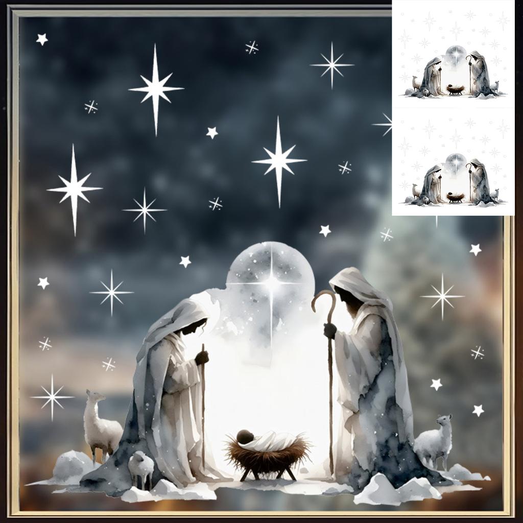 Съемные статические наклейки на окна - Многоразовые наклейки на окна без остатка для сезонного и делового декора