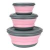 With Lid Foldable Salad Bowl Food Container 3Pcs/Set Silicone Bowl Sets Folding Lunch Box Portable Folding Bowl