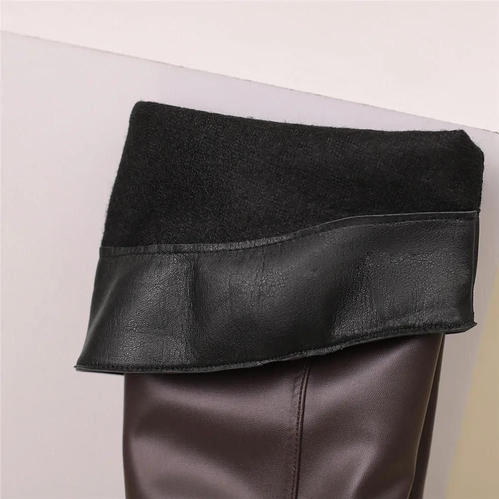 Женские сапоги 2024 Зима Новая мода Повседневные ботфорты Круглый носок Пряжка Большой размер 34-43 Женская обувь Заклепка Металлическая отделка