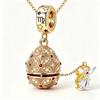 Hollow Locket Russian Egg Necklace New Chinese Style Openable Egg Pendant  Women
